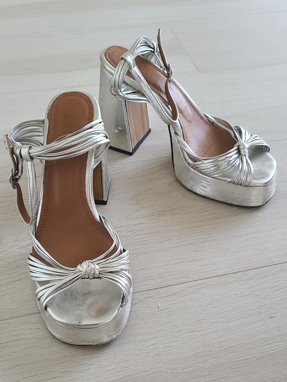 Silver Platform Heels - Soulier Martinez - Hand Made In Spain